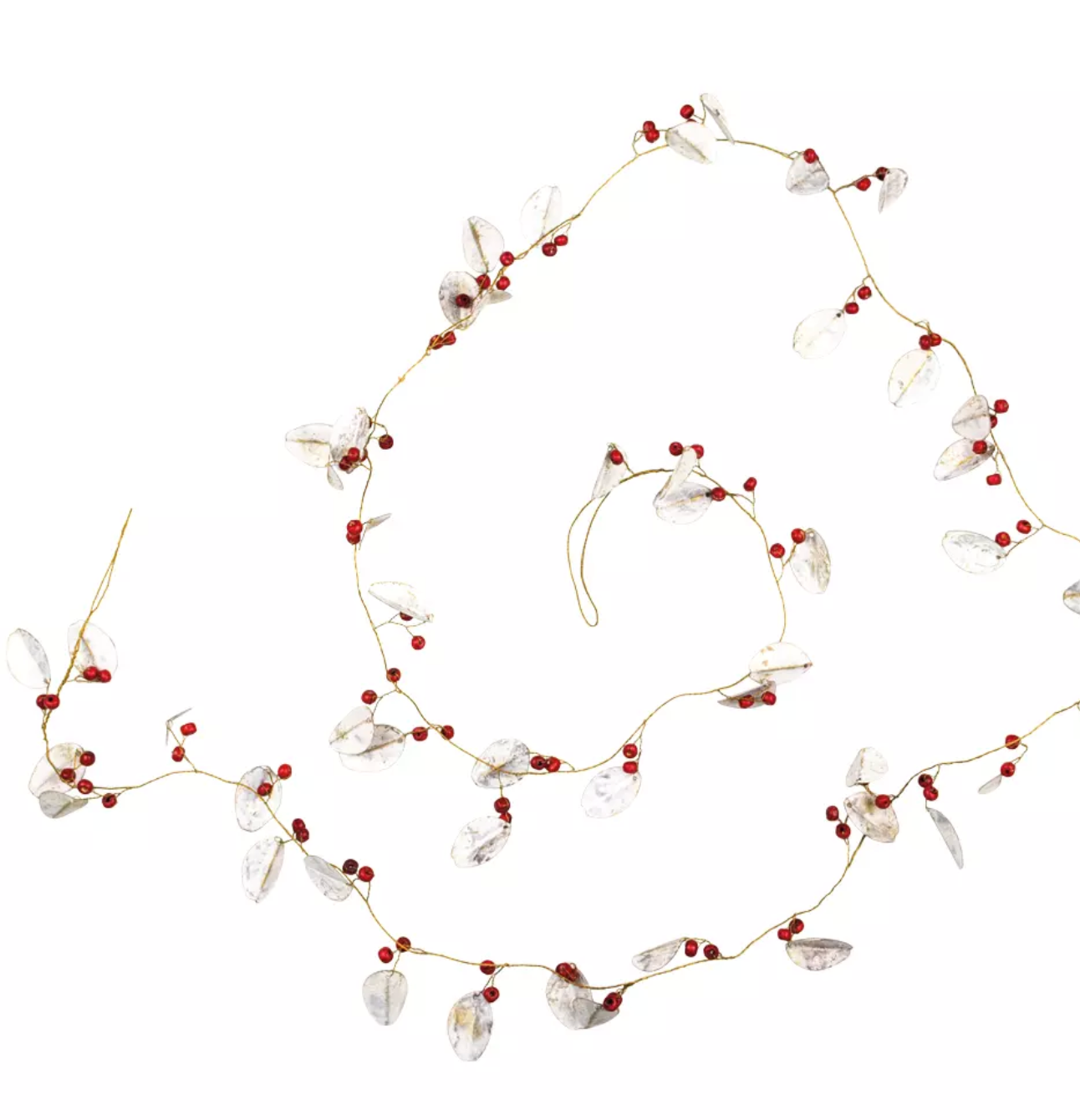 White Leaves & Red Berry Garland