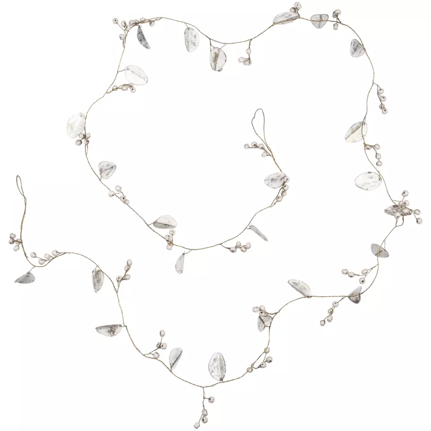 White Leaves & White Berry Garland