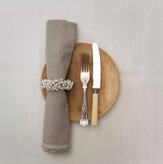 White Berry Wooden Napkin Ring