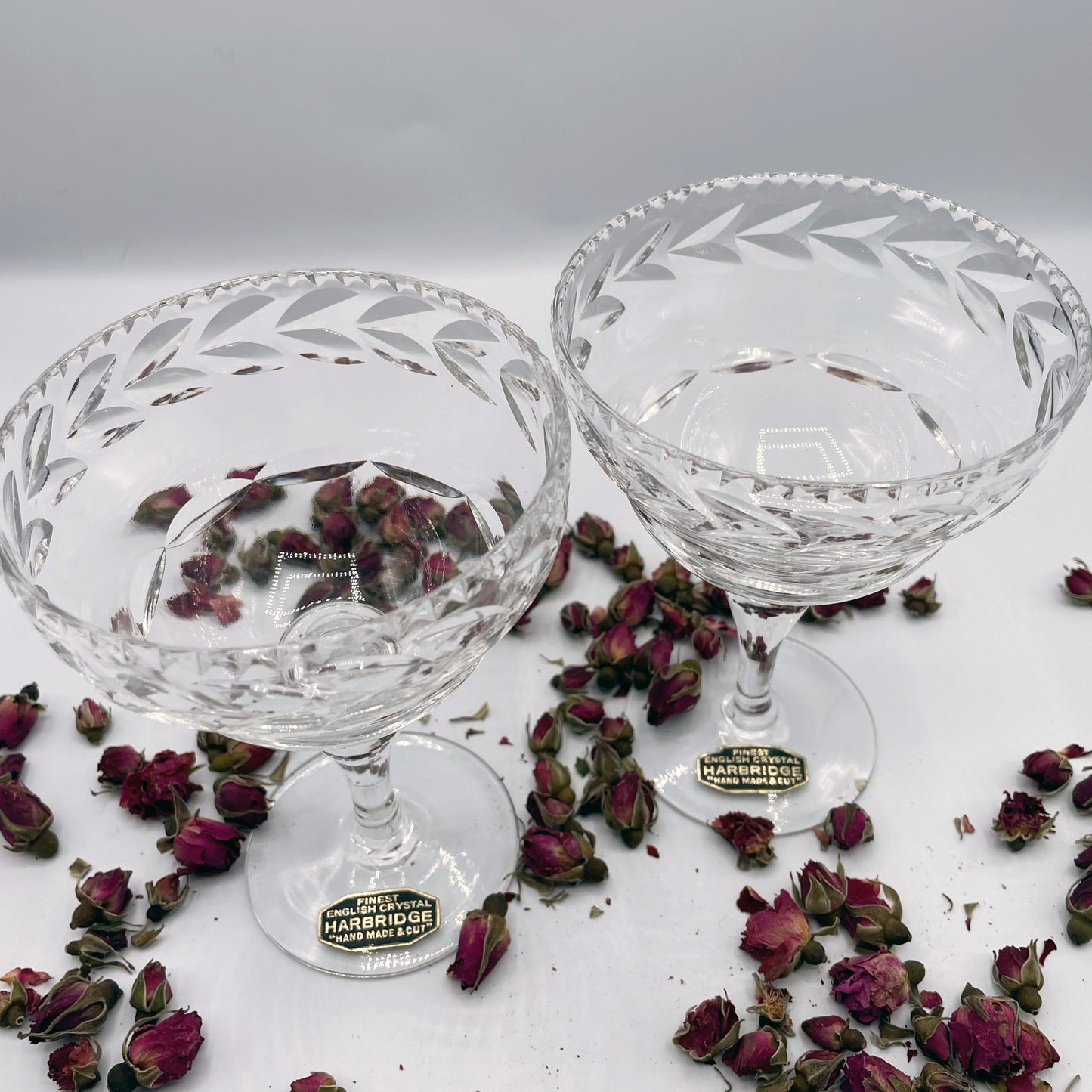 Vintage Harbridge Crystal - Champagne Coup - Set of 2 - LINNHES LOVE