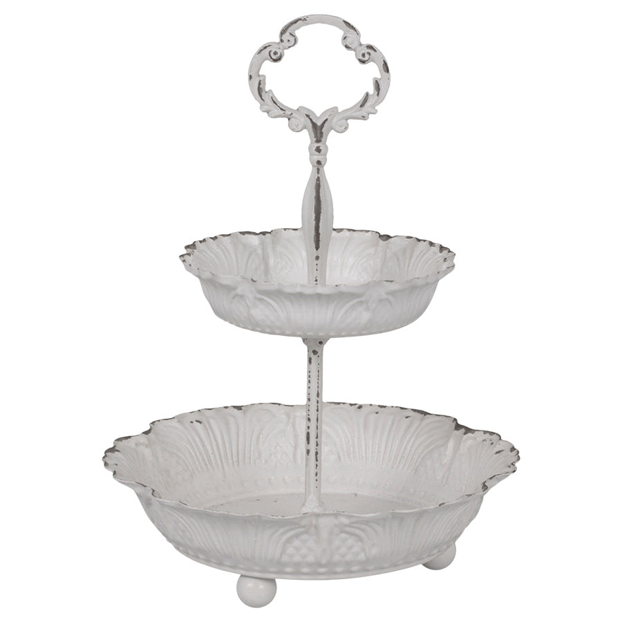 Étagere with Lace Edged Trays - Antique White