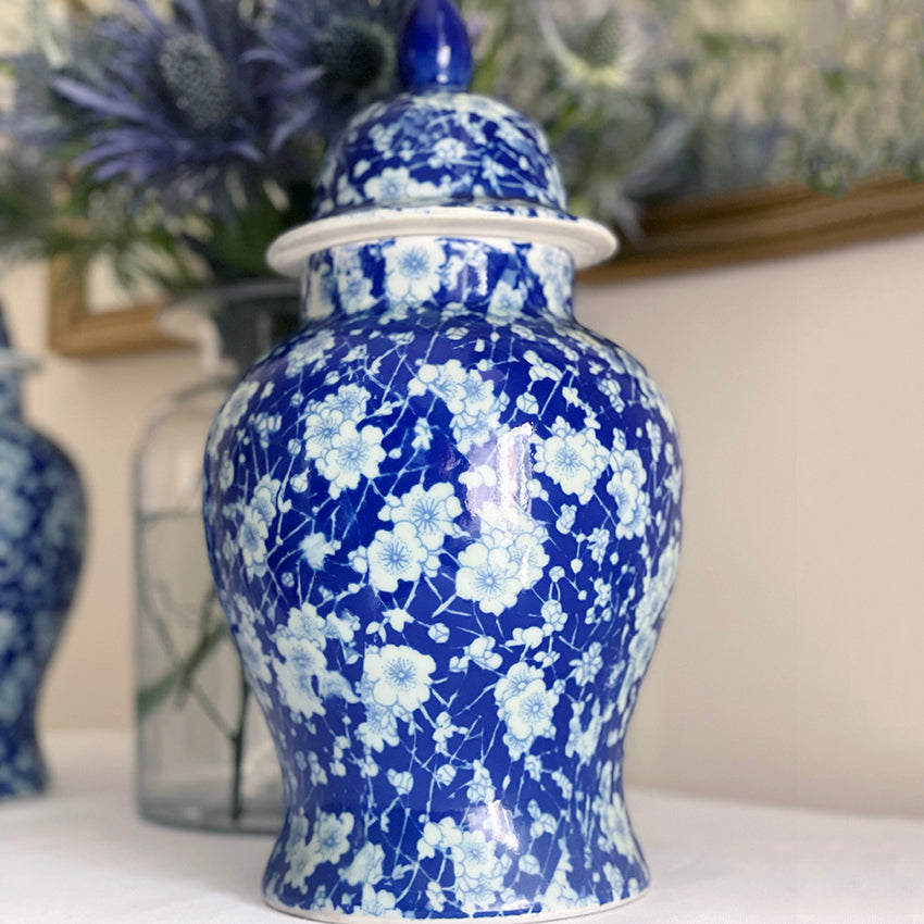 Antique Victoria Ware Ironstone Blue Ginger Jars