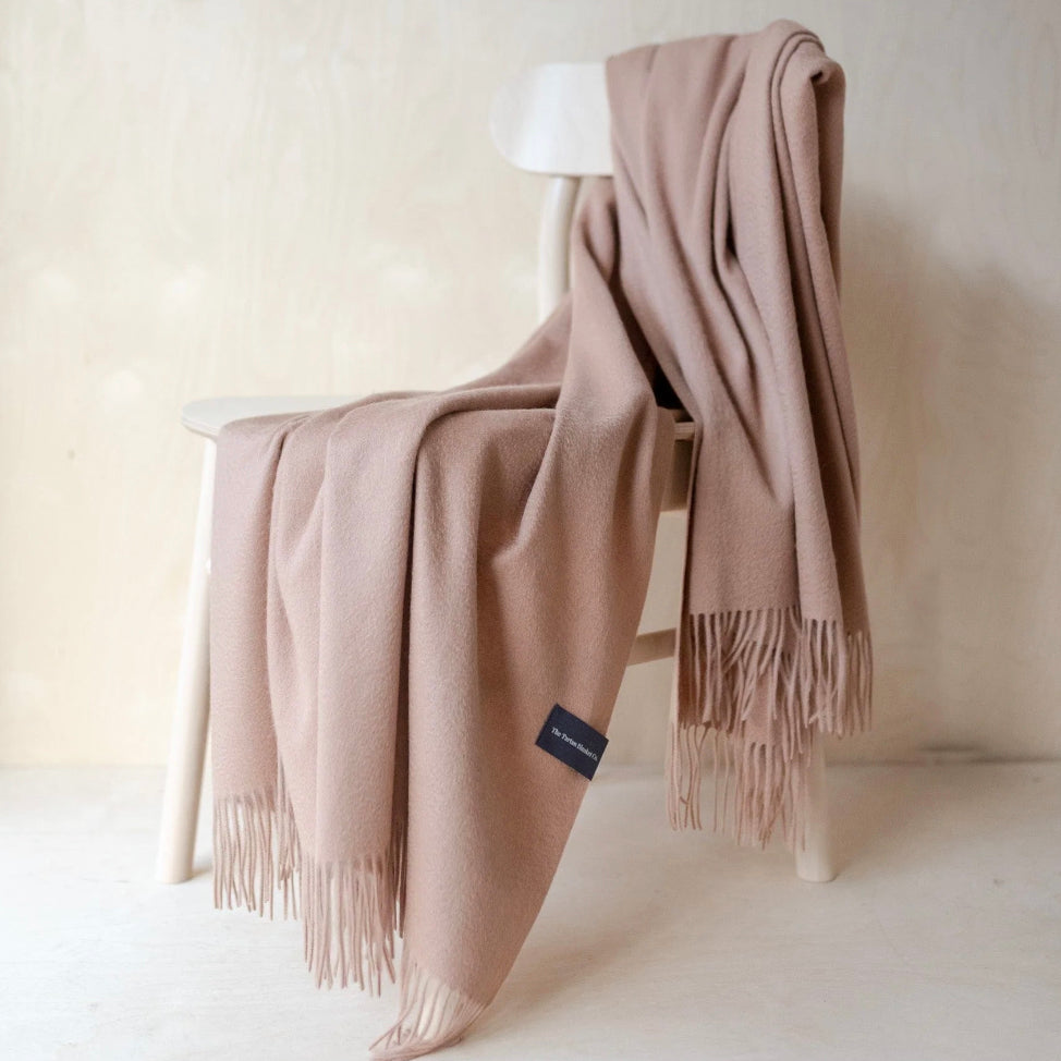 100% Pure Cashmere Knee Blanket - Blush - 20% OFF