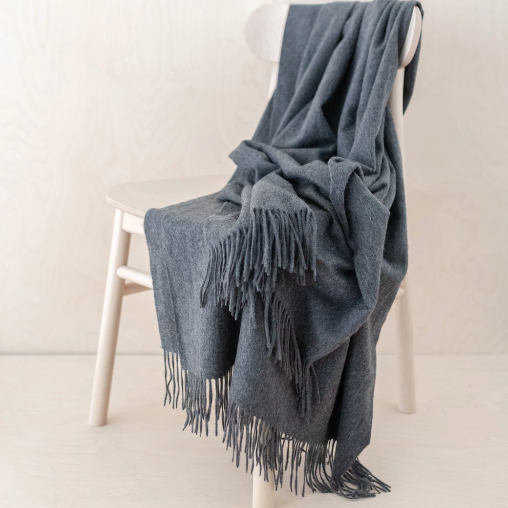 100% Pure Cashmere Knee Blanket - Grey Melange - 20% OFF