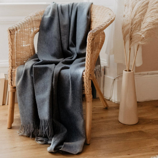 100% Pure Cashmere Knee Blanket - Grey Melange - 20% OFF