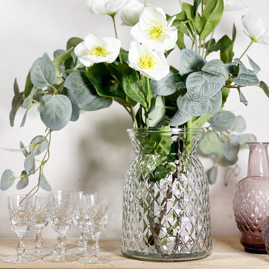 Textured Bottle Vase - Clear