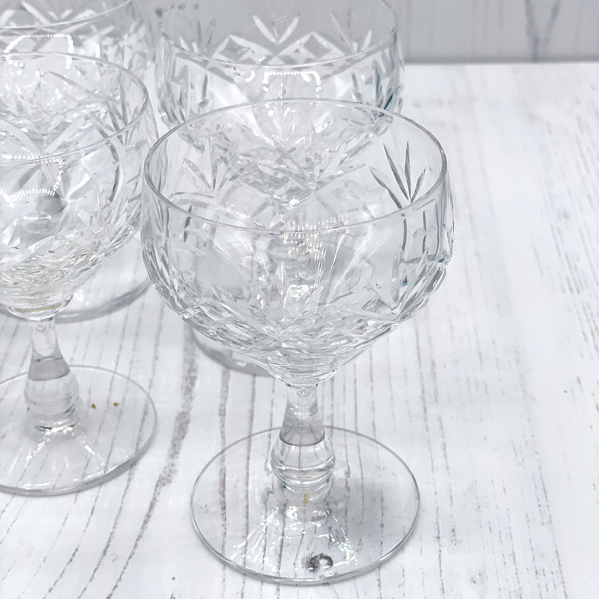 Vintage Edinburgh Crystal Sherry Balloon Glasses - Set of 5